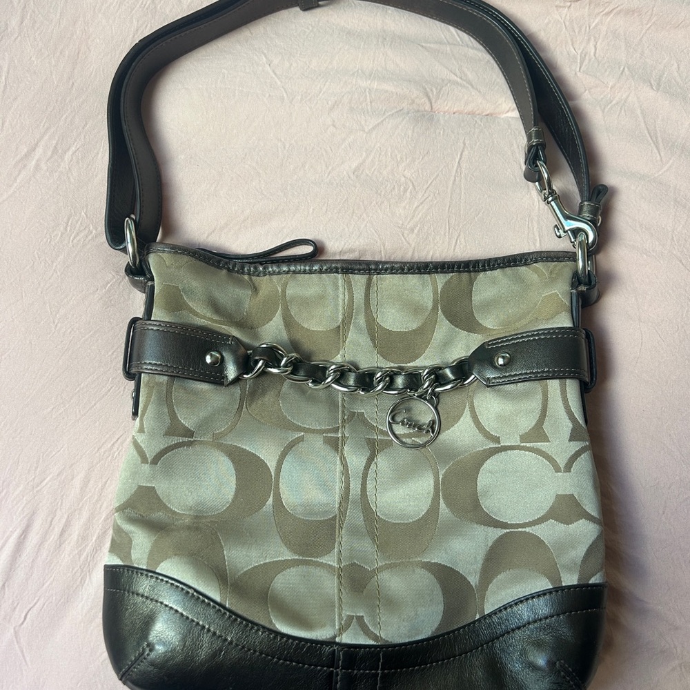 Coach Signature Canvas Leather Crossbody Bag